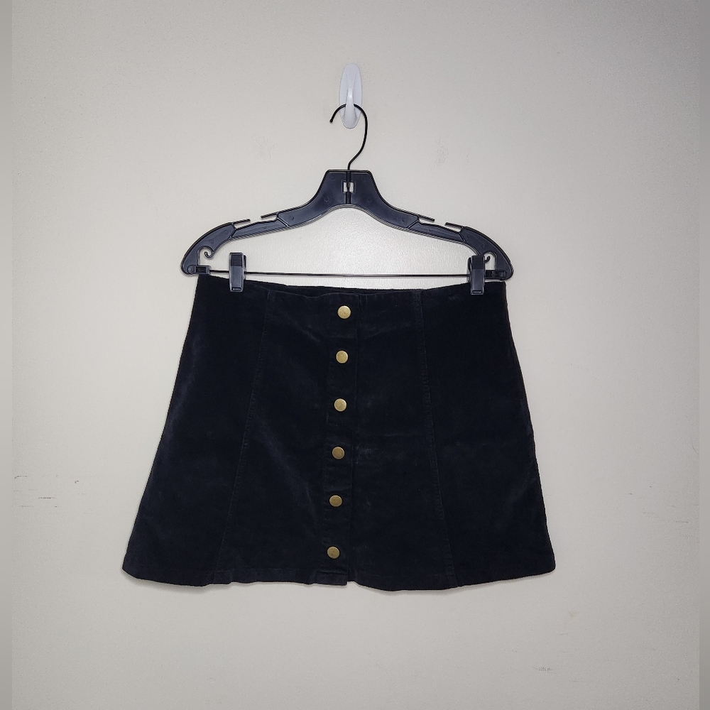 Women's Anthropologie Black Corduroy Skirt Sz Medium
